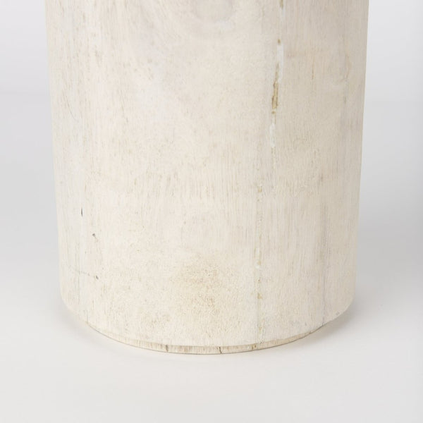 Mercana Knox Decorative Wood Tower - Coastal Charm for Modern and Rustic Interiors, Perfect for Shelves & Tables White Wash | Tall 70132