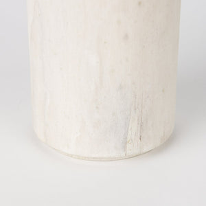 Mercana Knox Decorative Wood Tower - Coastal Charm for Modern and Rustic Interiors, Perfect for Shelves & Tables White Wash | Medium 70130