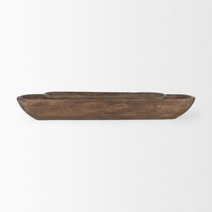 Mercana Athena Extra Large Reclaimed Wood Trays for Stylish Home Decor and Versatile Organization Solutions Medium Brown | Set of 2 70149