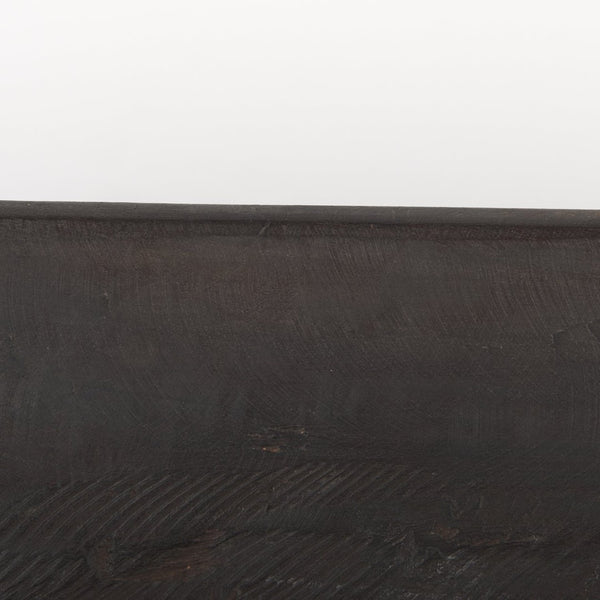 Mercana Athena Extra Large Hand-Carved Reclaimed Wood Bowl - Rustic Centerpiece for Contemporary Decor Black-Brown | Oblong 70158