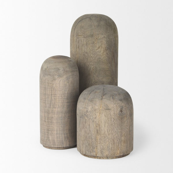 Mercana Knox Decorative Wooden Cylinder - Rustic Sculptural Accent for Modern Farmhouse Interiors & Decor 70133