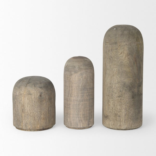 Mercana Knox Decorative Wooden Cylinder - Rustic Sculptural Accent for Modern Farmhouse Interiors & Decor 70133