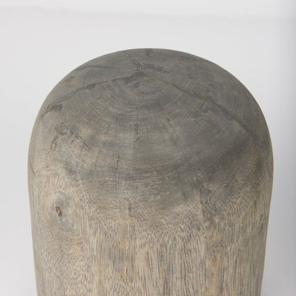 Mercana Knox Decorative Wood Cylinder - Modern Accent for Stylish Interiors, Perfect for Shelves & Tables Gray Wash | Short 70134