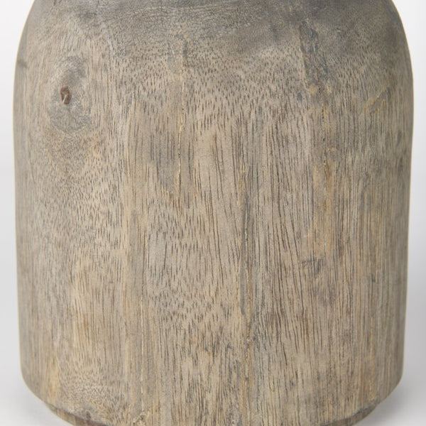 Mercana Knox Decorative Wood Cylinder - Modern Accent for Stylish Interiors, Perfect for Shelves & Tables Gray Wash | Short 70134
