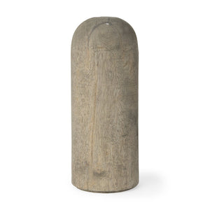 Mercana Knox Decorative Wood Cylinder - Modern Accent for Stylish Interiors, Perfect for Shelves & Tables Gray Wash | Tall 70135