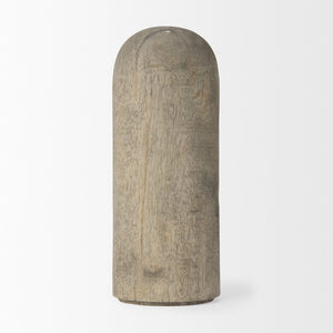 Mercana Knox Decorative Wood Cylinder - Modern Accent for Stylish Interiors, Perfect for Shelves & Tables Gray Wash | Tall 70135