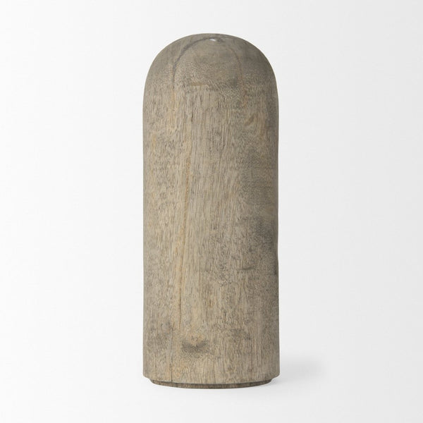 Mercana Knox Decorative Wood Cylinder - Modern Accent for Stylish Interiors, Perfect for Shelves & Tables Gray Wash | Tall 70135