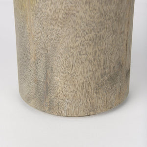 Mercana Knox Decorative Wood Cylinder - Modern Accent for Stylish Interiors, Perfect for Shelves & Tables Gray Wash | Tall 70135