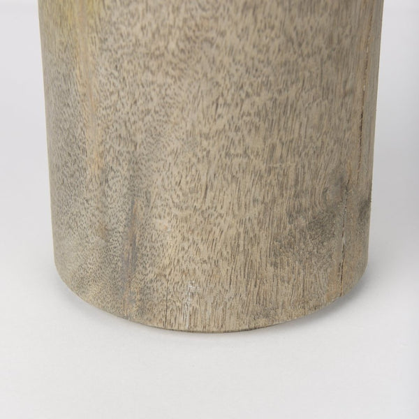 Mercana Knox Decorative Wood Cylinder - Modern Accent for Stylish Interiors, Perfect for Shelves & Tables Gray Wash | Tall 70135