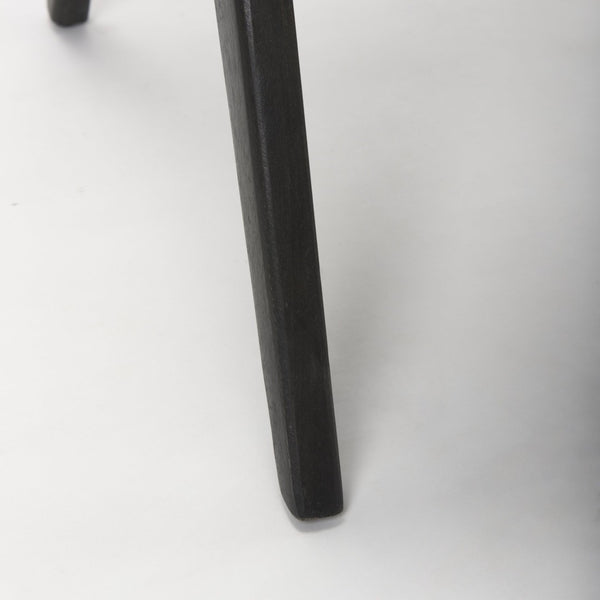 Mercana Donna Elegant Solid Wood Dining Chair with Woven Back and Cushioned Seat for Timeless Style Black Wood | Cane Back | Beige Upholstery 69991