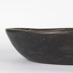 Mercana Nikita Large Reclaimed Wood Bowls - Rustic Centerpiece for Modern and Farmhouse Decor, Unique Design Black-Brown | Set of 2 70146