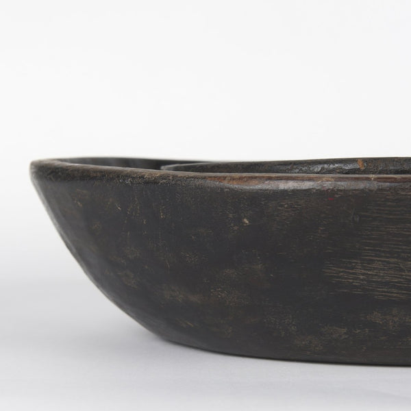 Mercana Nikita Large Reclaimed Wood Bowls - Rustic Centerpiece for Modern and Farmhouse Decor, Unique Design Black-Brown | Set of 2 70146