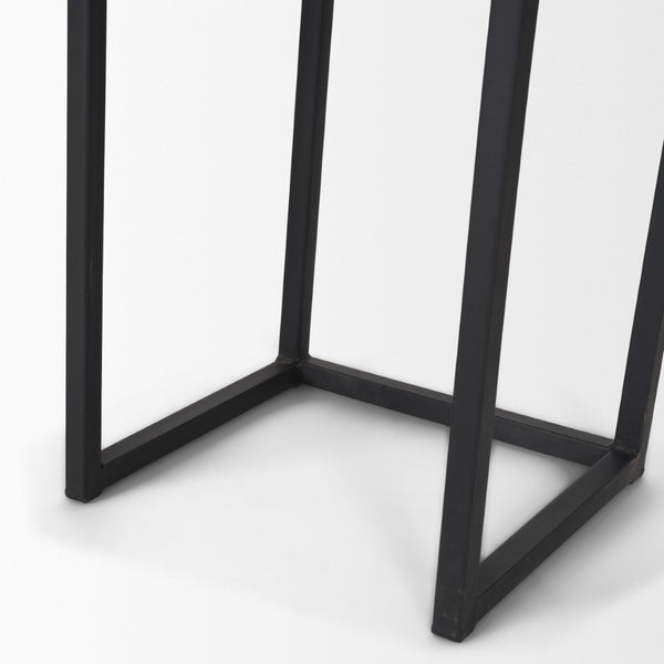 Mercana Jadine Set of 2 Rustic Wood Planters with Elegant Black Metal Frames for Indoor & Outdoor Decor Medium Brown | Rectangle 70157