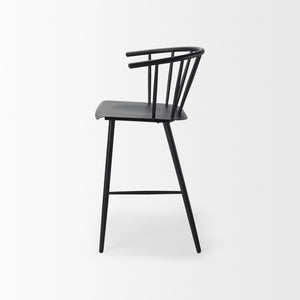 Mercana Colin Sleek Metal Counter Stool – Stylish Ergonomic Design for Kitchen and Dining Spaces, Matte Finish Black Metal | Counter 69842