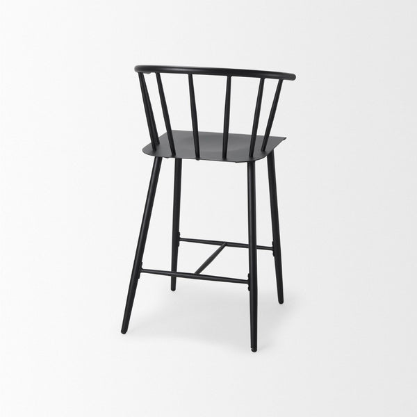 Mercana Colin Sleek Metal Counter Stool – Stylish Ergonomic Design for Kitchen and Dining Spaces, Matte Finish Black Metal | Counter 69842