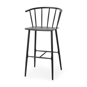 Mercana Colin Sleek Metal Counter Stool – Stylish Ergonomic Design for Kitchen and Dining Spaces, Matte Finish Black Metal | Bar 69843