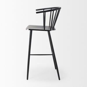 Mercana Colin Sleek Metal Counter Stool – Stylish Ergonomic Design for Kitchen and Dining Spaces, Matte Finish Black Metal | Bar 69843