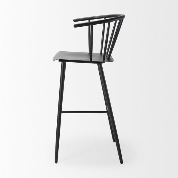 Mercana Colin Sleek Metal Counter Stool – Stylish Ergonomic Design for Kitchen and Dining Spaces, Matte Finish Black Metal | Bar 69843