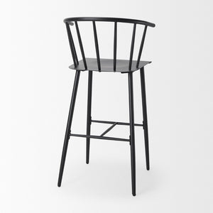 Mercana Colin Sleek Metal Counter Stool – Stylish Ergonomic Design for Kitchen and Dining Spaces, Matte Finish Black Metal | Bar 69843