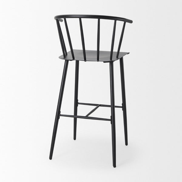 Mercana Colin Sleek Metal Counter Stool – Stylish Ergonomic Design for Kitchen and Dining Spaces, Matte Finish Black Metal | Bar 69843