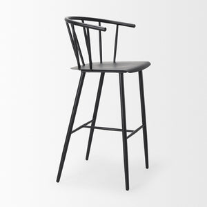Mercana Colin Sleek Metal Counter Stool – Stylish Ergonomic Design for Kitchen and Dining Spaces, Matte Finish Black Metal | Bar 69843