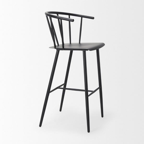Mercana Colin Sleek Metal Counter Stool – Stylish Ergonomic Design for Kitchen and Dining Spaces, Matte Finish Black Metal | Bar 69843