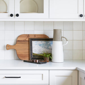 Mercana Garand Two-Toned Ceramic Jug - Stylish Farmhouse Accent for Modern and Rustic Home Decor Spaces White/Natural Ceramic | 16H 31060