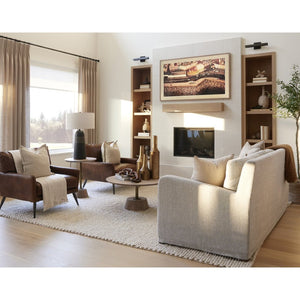 Mercana Denly Three-Seater Sofa - Plush Linen-Blend Slipcover for Modern Living Room Comfort and Style 68722