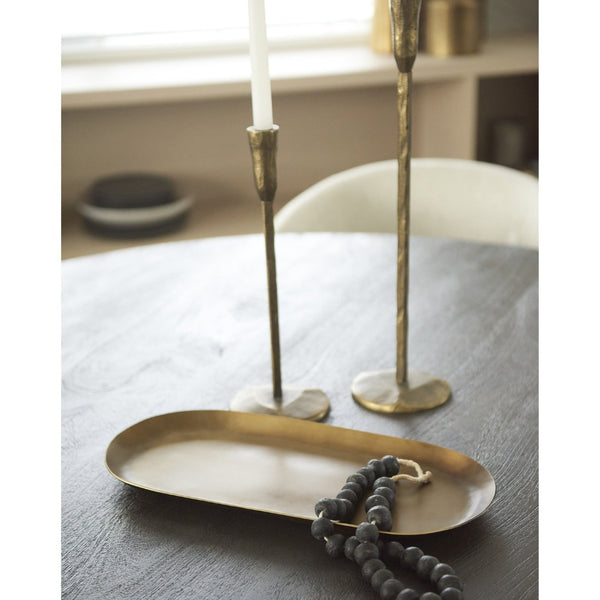 Mercana Payson Antique Gold Candle Tray - Sleek Minimalist Design for Elegant Tabletop Décor and Centerpieces 69850