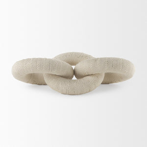 Mercana Alize Handcrafted Solid Wood Circular Chain Link Decorative Object for Coastal-Inspired Decor Cotton Rope Wrapped 70126