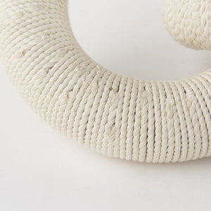 Mercana Alize Handcrafted Solid Wood Circular Chain Link Decorative Object for Coastal-Inspired Decor Cotton Rope Wrapped 70126