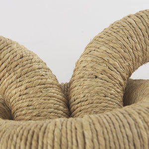 Mercana Alize Handcrafted Solid Wood Circular Chain Link Decorative Object for Coastal-Inspired Decor Jute Wrapped 70127