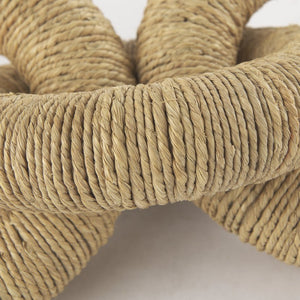 Mercana Alize Handcrafted Solid Wood Circular Chain Link Decorative Object for Coastal-Inspired Decor Jute Wrapped 70127