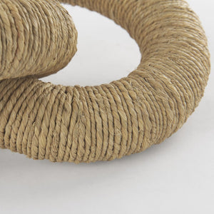 Mercana Alize Handcrafted Solid Wood Circular Chain Link Decorative Object for Coastal-Inspired Decor Jute Wrapped 70127