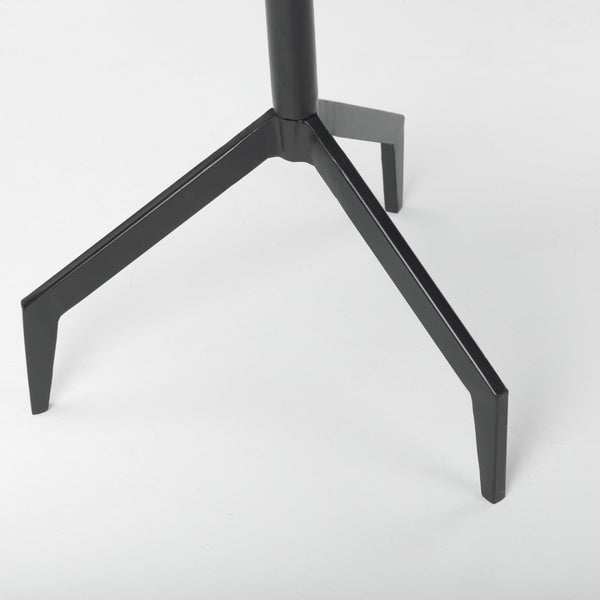 Mercana Serre End Table - Modern Industrial Style with Unique Marble Top and Sturdy Matte Base for Any Space White Marble | Black Metal 70106