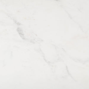 Mercana Serre End Table - Modern Industrial Style with Unique Marble Top and Sturdy Matte Base for Any Space White Marble | Black Metal 70106