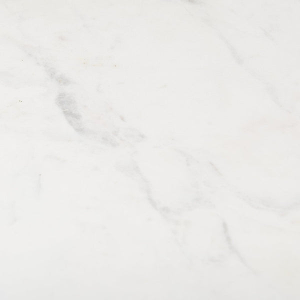 Mercana Serre End Table - Modern Industrial Style with Unique Marble Top and Sturdy Matte Base for Any Space White Marble | Black Metal 70106