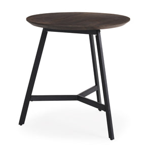 Mercana Todd Dark Brown Wood W/ Metal Legs Side Table 70107