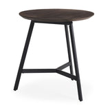 Todd Dark Brown Wood W/ Metal Legs Side Table