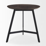 Mercana Todd Dark Brown Wood W/ Metal Legs Side Table 70107