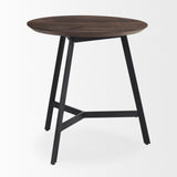 Mercana Todd Dark Brown Wood W/ Metal Legs Side Table 70107