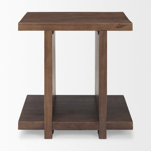 Mercana Nohr Handcrafted Solid Mango Wood Accent Table with Unique Grain for Timeless Style and Function Medium Brown 70108