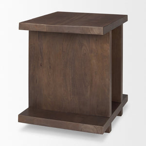 Mercana Nohr Handcrafted Solid Mango Wood Accent Table with Unique Grain for Timeless Style and Function Medium Brown 70108