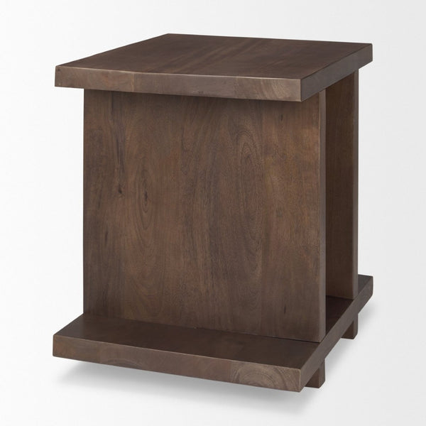 Mercana Nohr Handcrafted Solid Mango Wood Accent Table with Unique Grain for Timeless Style and Function Medium Brown 70108