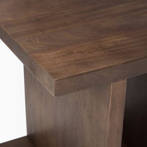 Mercana Nohr Handcrafted Solid Mango Wood Accent Table with Unique Grain for Timeless Style and Function Medium Brown 70108