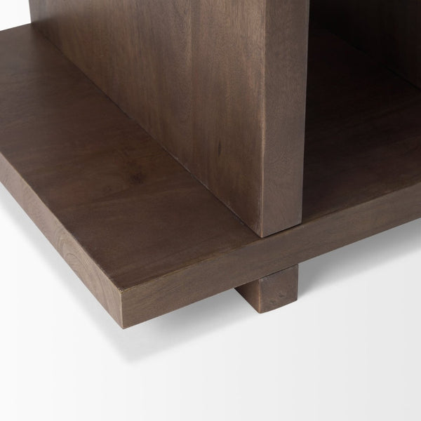 Mercana Nohr Handcrafted Solid Mango Wood Accent Table with Unique Grain for Timeless Style and Function Medium Brown 70108