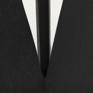 Mercana Mattius Modern Accent Table with Sculptural Three-Legged Base for Stylish Living Space Decor Black Wood 70110