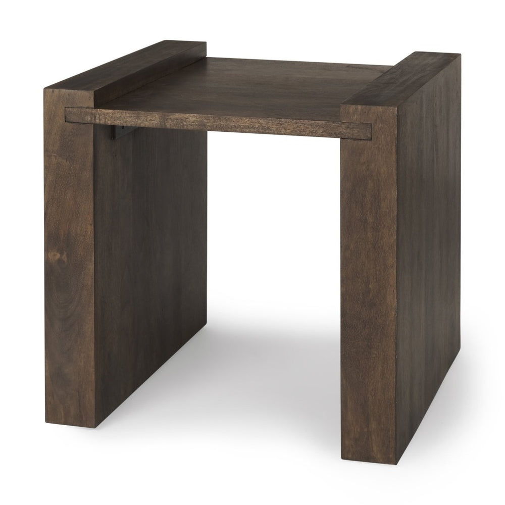 Mercana Athelia Accent Table – Timeless Compact Design for Modern, Rustic Homes – Perfect Side Table Utility Dark Brown Wood 70113