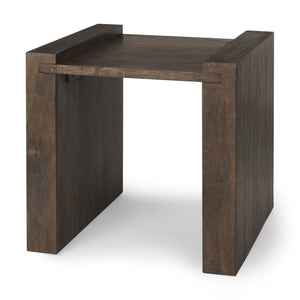Mercana Athelia Accent Table – Timeless Compact Design for Modern, Rustic Homes – Perfect Side Table Utility Dark Brown Wood 70113