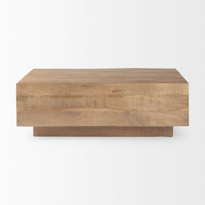 Mercana Hayden Minimalist Rectangular Coffee Table in Light Brown Wood - Elegant Centerpiece for Any Room Light Brown Wood | Rectangular 70116